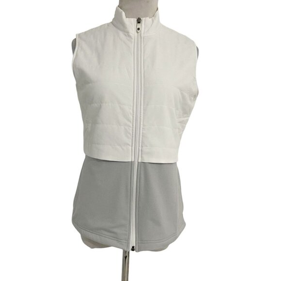 FootJoy Size XS  Top Vest Full Zip White Gray Golf Top - Picture 1 of 7
